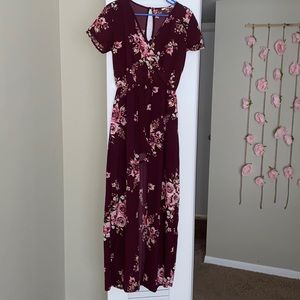 Gorgeous floral Romper with a long dress effect